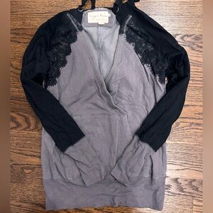 Evy's Tree Black and Gray Lace Hoodie